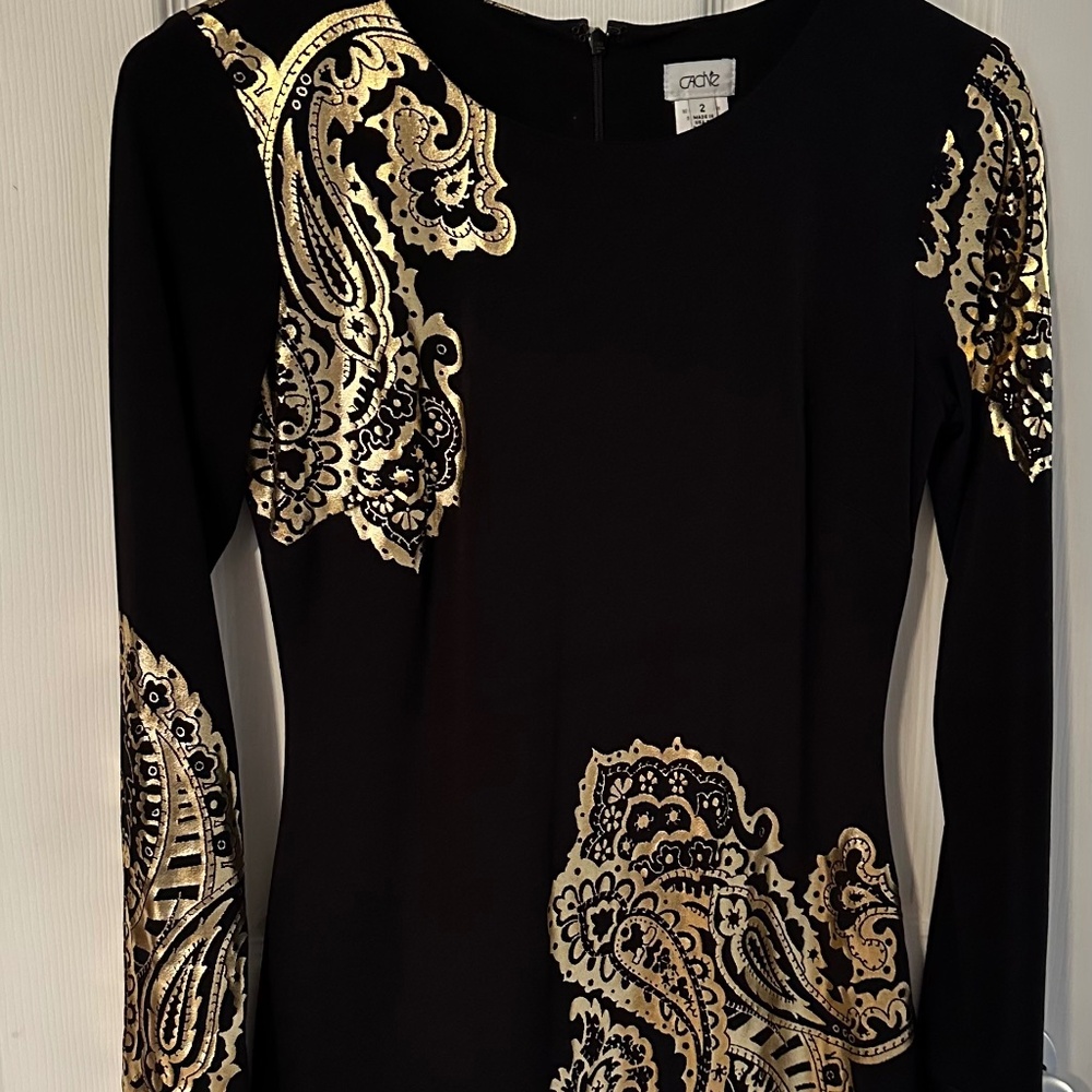 Cache Black and Gold Dress